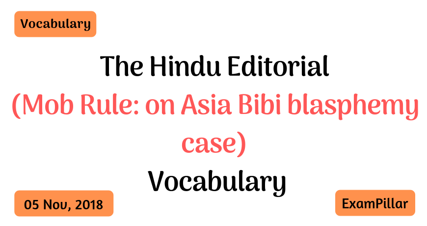 The Hindu Editorial Vocab – 05 Nov, 2018