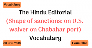 The Hindu Editorial Vocab – 08 Nov, 2018