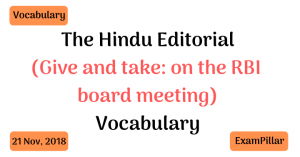 The Hindu Editorial Vocab – 21 Nov, 2018