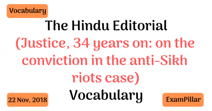 The Hindu Editorial Vocab – 22 Nov, 2018