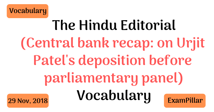 The Hindu Editorial Vocab – 29 Nov, 2018