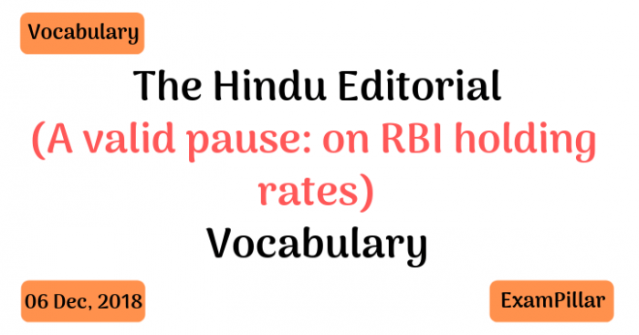 The Hindu Editorial Vocab – 06 Dec, 2018