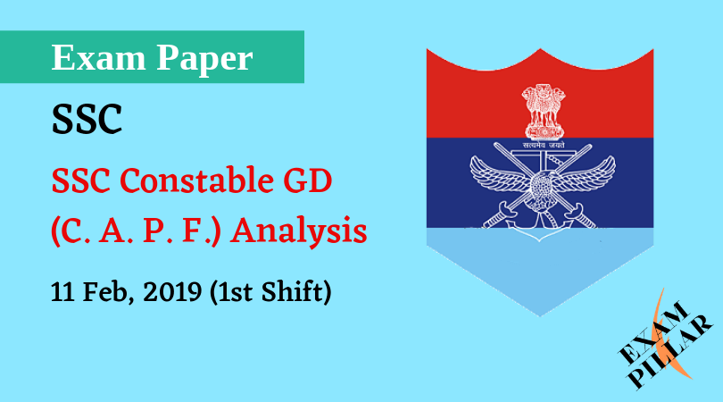 SSC GD Constable 11 Feb 2019 (1st Shift) Analysis