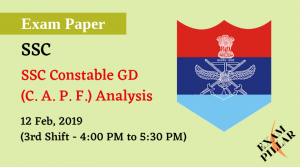 SSC GD Constable 12 Feb 2019 (3rd Shift) Analysis