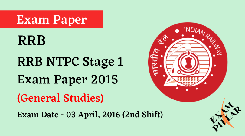 RRB NTPC Stage 1 Exam Paper