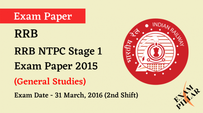 RRB NTPC Stage 1 Exam Paper -