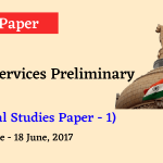 UPSC Civil Services Preliminary - 2017 (General Studies Paper - 1)