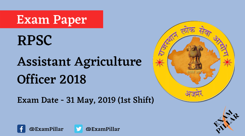 RPSC - Assistant Agriculture Officer 2019 Answer Key