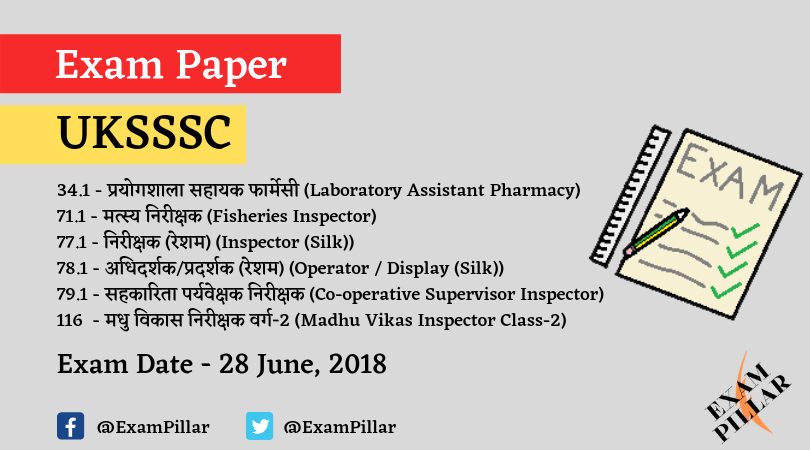 UKSSSC 28 June 2019 First Shift Paper Answer Key