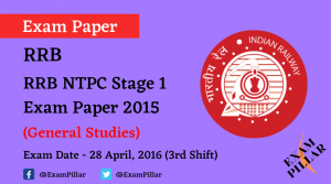 RRB NTPC Stage 1 Exam Paper