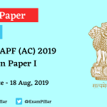 UPSC CAPF (AC) 2019 Question Paper 1