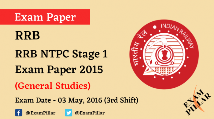 RRB NTPC Stage 1 Exam Paper