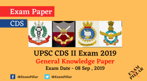 UPSC CDS Exam (II) 2019 - General Knowledge Paper (Answer Key)