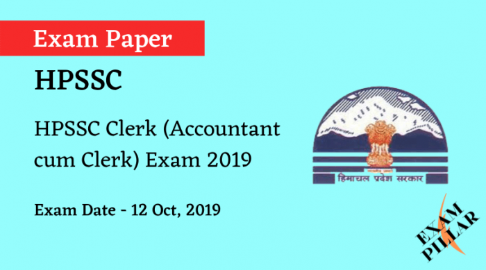 HPSSC Clerk (Accountant cum Clerk) Exam Paper 2019 (Answer Key)