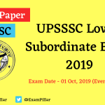 UPSSSC Lower Subordinate Question Paper 01 Oct 2019 (Evening Shift)