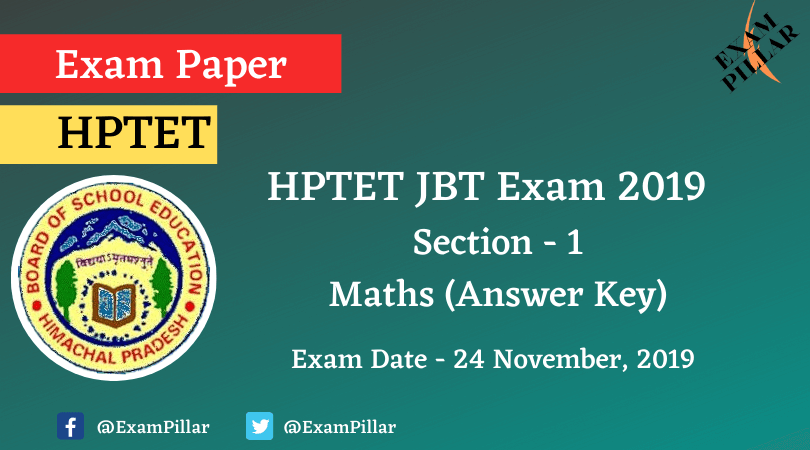 HPTET JBT Exam Paper 2019 (Answer Key)