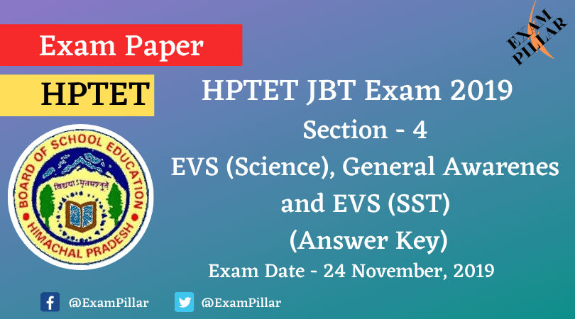 HPTET JBT Exam Paper 2019 (Answer Key)