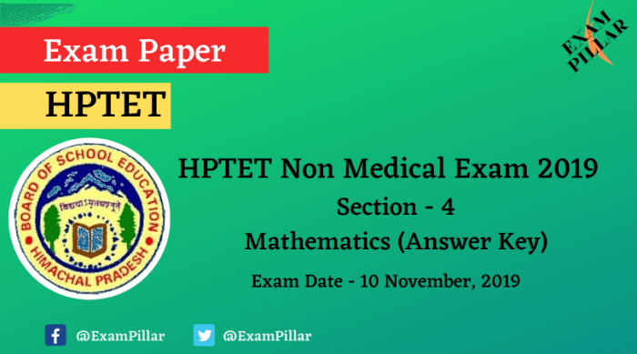 HPTET Non Medical Exam 2019 (Answer Key)