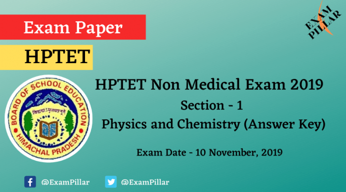 HPTET Non Medical Exam 2019 (Answer Key)