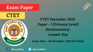 CTET Dec 2019 Paper I Answer Key