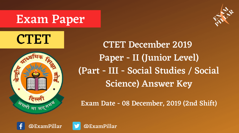 CTET Dec 2019 Paper II Answer Key