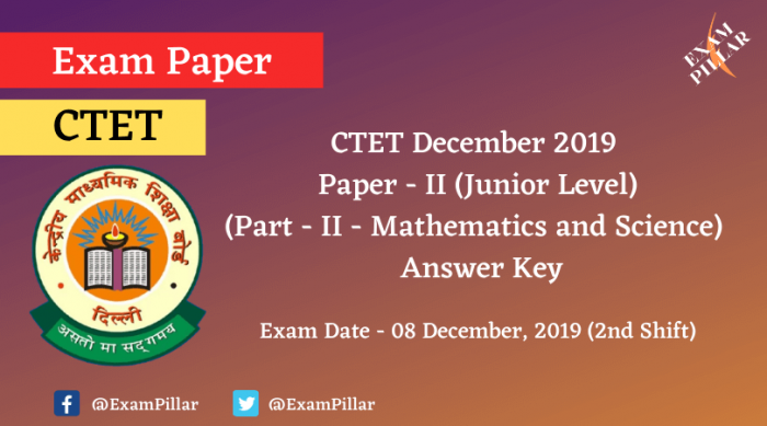 CTET Dec 2019 Paper II Answer Key