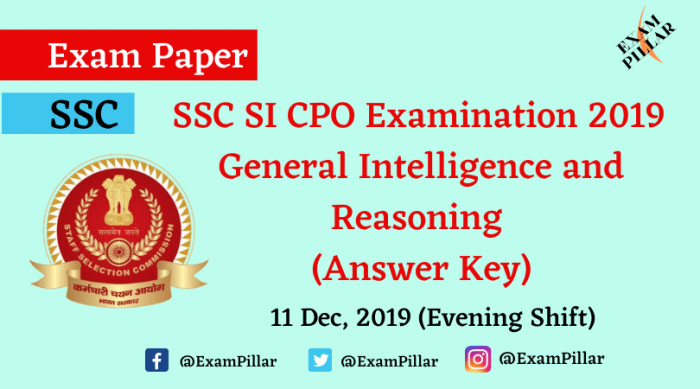 SSC SI CPO Exam 2019 Answer Key