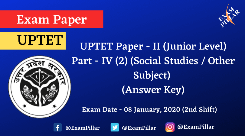 UPTET Exam 08 Jan 2020 Paper 2 Answer Key