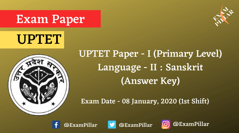 UPTET Paper 1 Language 2 Sanskrit (Answer Key)