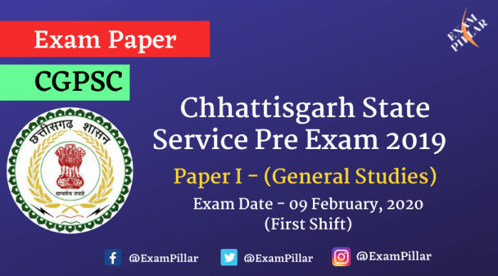 CGPSC State Service Pre Exam 2020 Paper I (Answer Key)