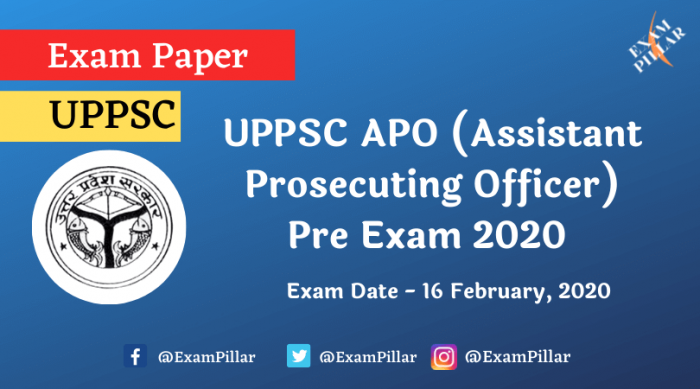 UPPSC APO Pre Exam 2020 (Answer Key)