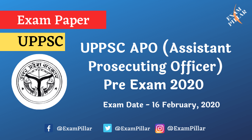 UPPSC APO Pre Exam 2020 (Answer Key)