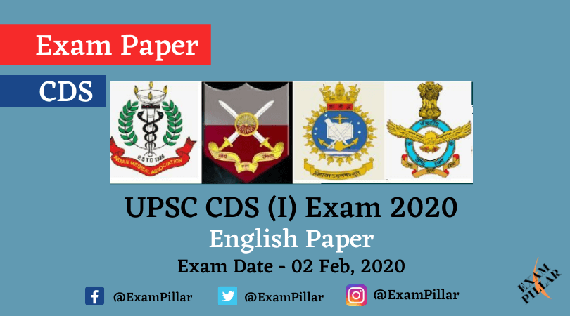 UPSC CDS (I) Exam 2020 – English Paper (Answer Key)
