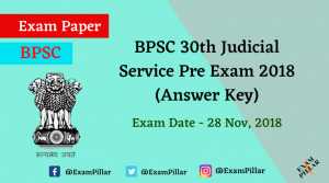 BPSC 30th Judicial Service Pre Exam 2018 (Answer Key)