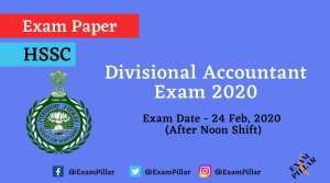 HSSC Divisional Accountant Exam 24 Feb 2020 (Afternoon Session) Answer Key