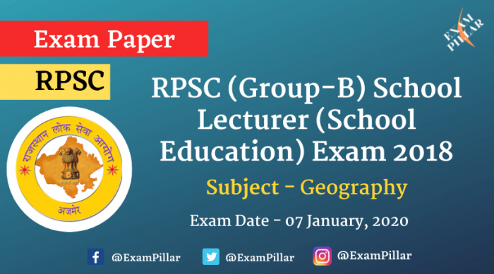 RPSC (Group-B) School Lecturer Answer Key