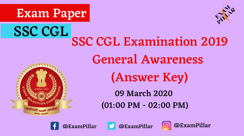 SSC CGL Tire I Answer Key 2020