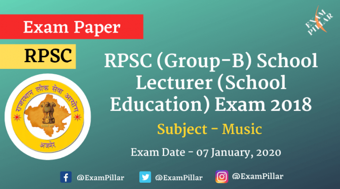 RPSC (Group-B) School Lecturer Answer Key