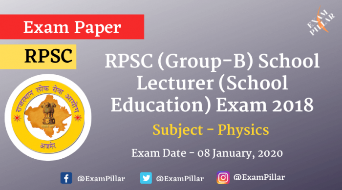 RPSC Grade Teacher Exam 2020 -Physics Answer Key