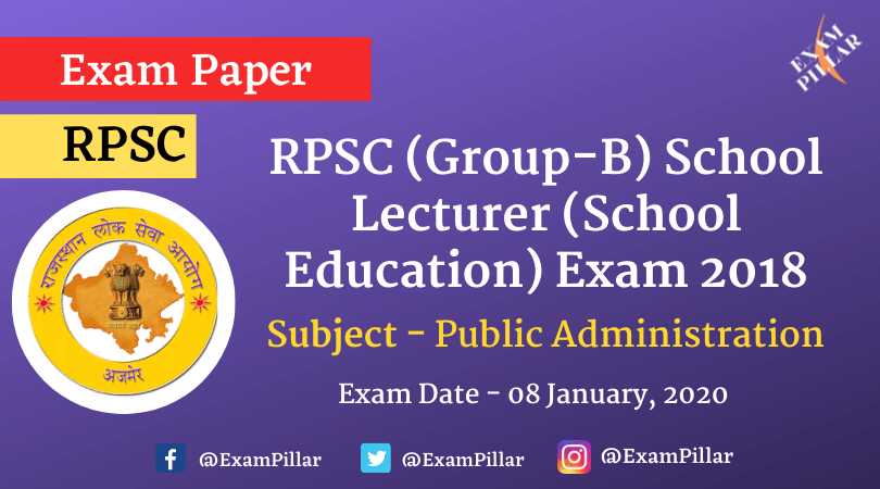 RPSC (Group-B) School Lecturer Answer Key