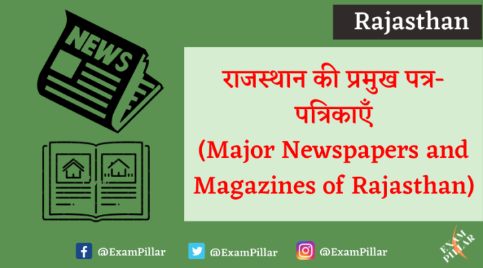 Major Newspapers and Magazines of Rajasthan