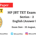 HP JBT TET Exam 2020 – English (Answer Key)