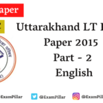 Uttarakhand LT Exam Paper 2015 (English) Answer Key