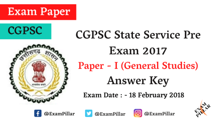 Chhattisgarh PCS Pre Exam 2017 Answer Key