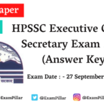 HPSSC Executive Officer, Secretary Exam 27 Sep 2020 (Answer Key)