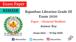 RSMSSB Librarian Grade III 2020 Answer Key