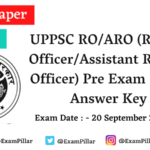 UPPSC RO/ARO Pre 2020 Answer Key