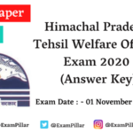 HPPSC Tehsil Welfare Officer Exam 2020 Answer Key