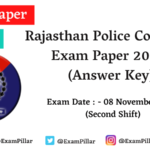 Rajasthan Police Constable Exam Paper 2020 Answer Key