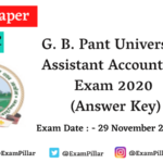 UKSSSC Assistant Accountant G. B. Pant University Exam 2020 (Answer Key)